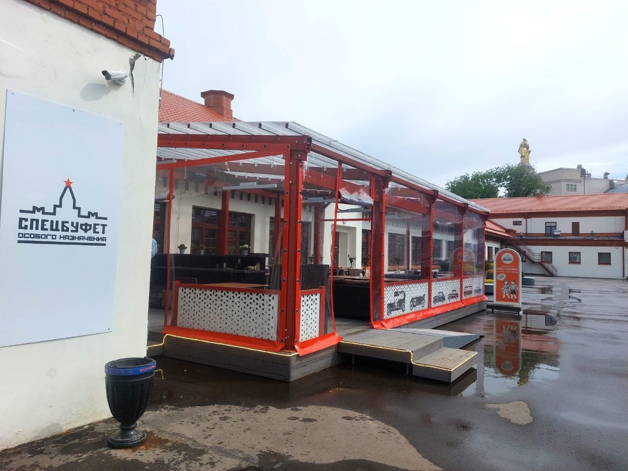 ПВХ шторы для летней террасы кафе в Боровске